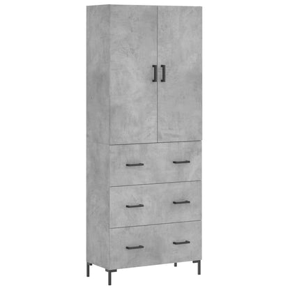 Skříň Highboard Betonově Šedá 69,5X34X180 Cm Kompozitní Dřevo