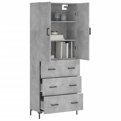 Skříň Highboard Betonově Šedá 69,5X34X180 Cm Kompozitní Dřevo