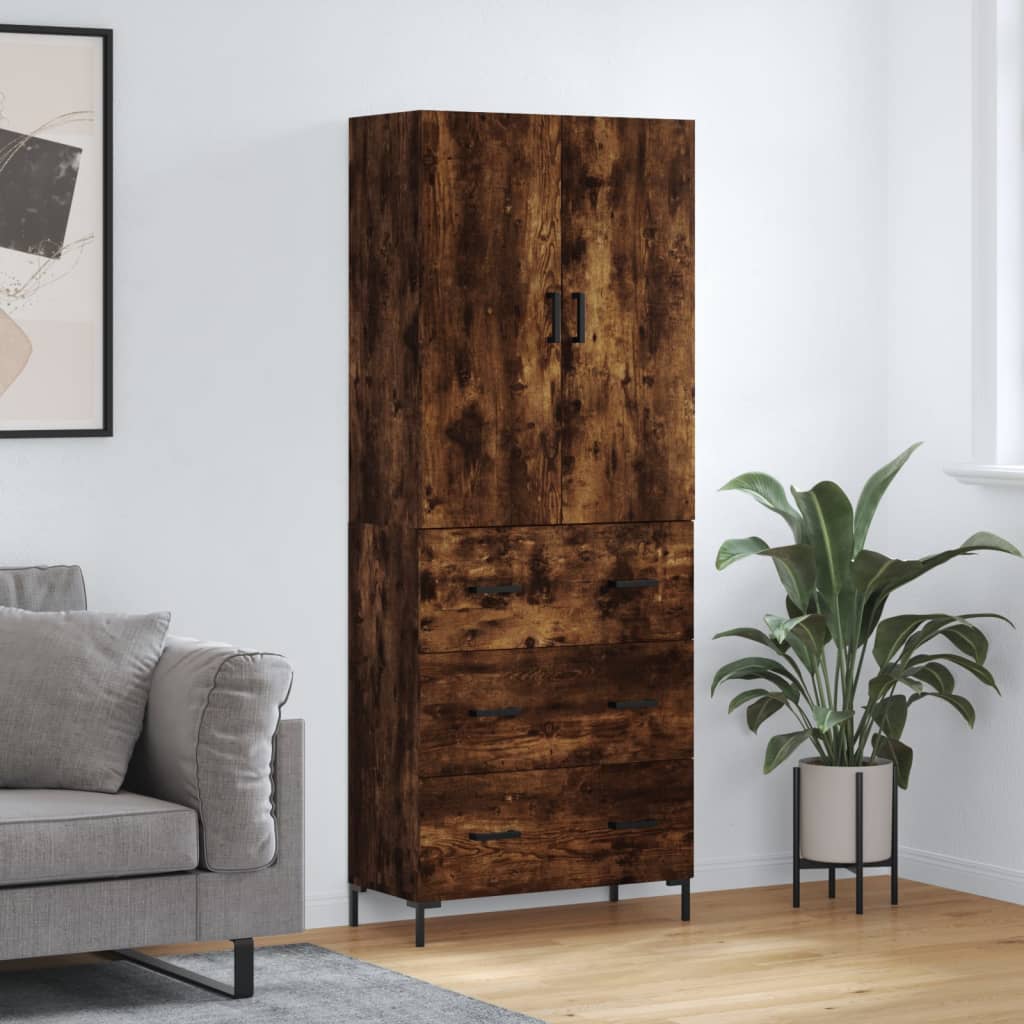 Skříň Highboard 69,5 X 34 X 180 Cm Kompozitní Dřevo