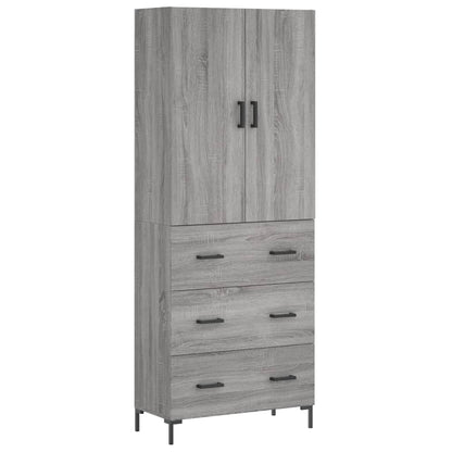 Skříň Highboard Šedá Sonoma 69,5 X 34 X 180 Cm Kompozitní Dřevo