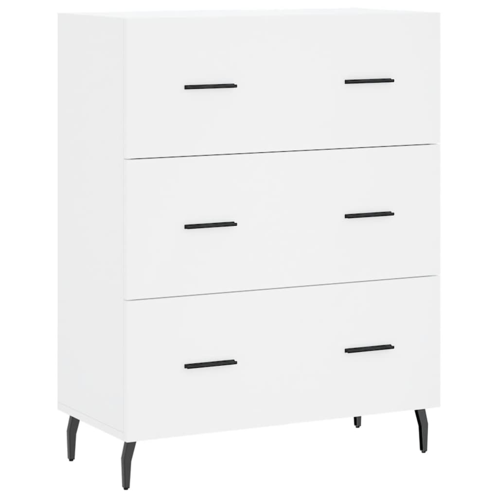 Skříň Highboard Bílá 69,5 X 34 X 180 Cm Kompozitní Dřevo