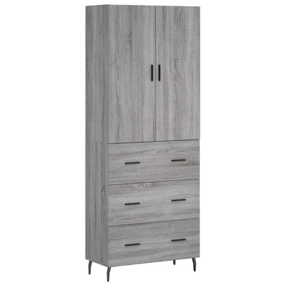 Skříň Highboard Šedá Sonoma 69,5 X 34 X 180 Cm Kompozitní Dřevo