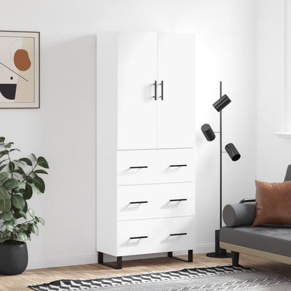 Skříň Highboard Betonově Šedá 69,5X34X180 Cm Kompozitní Dřevo