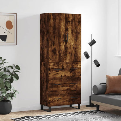 Skříň Highboard Betonově Šedá 69,5X34X180 Cm Kompozitní Dřevo