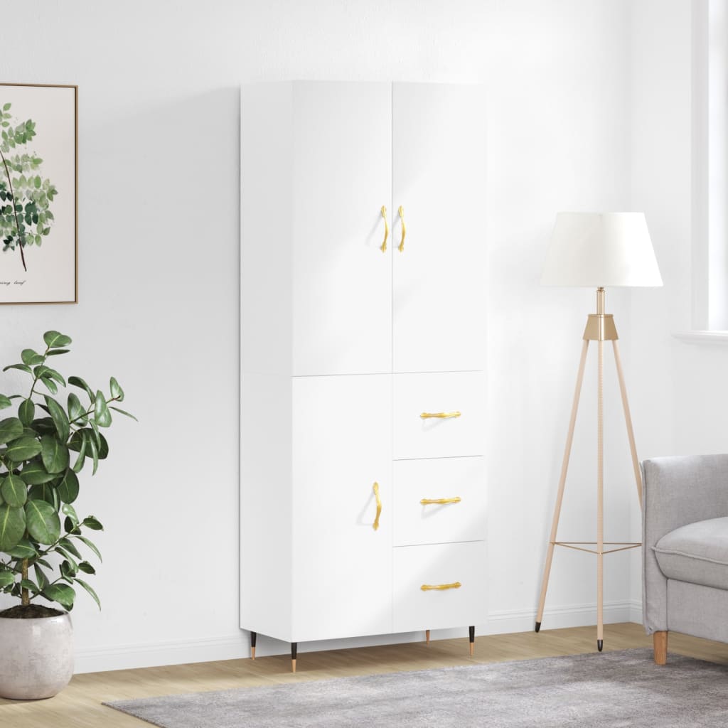 Skříň Highboard Šedá Sonoma 69,5 X 34 X 180 Cm Kompozitní Dřevo