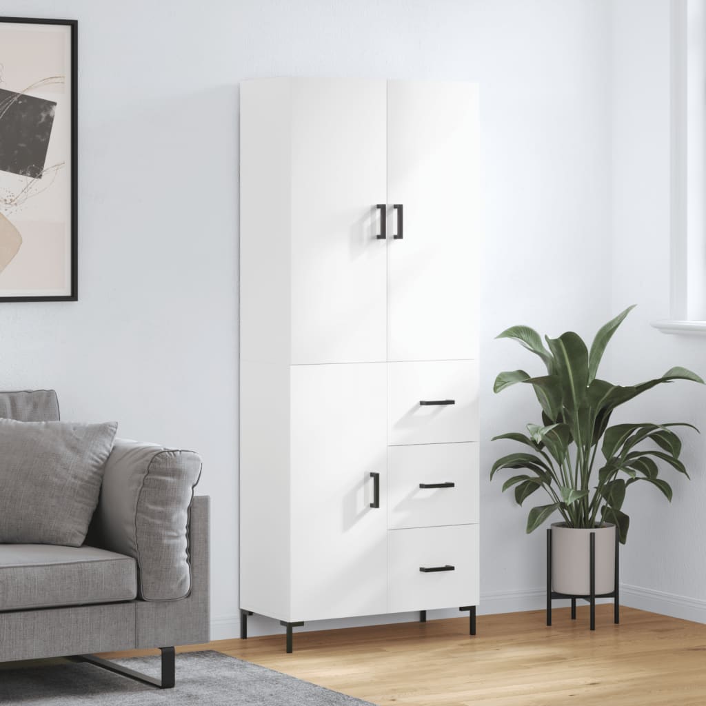 Skříň Highboard 69,5 X 34 X 180 Cm Kompozitní Dřevo