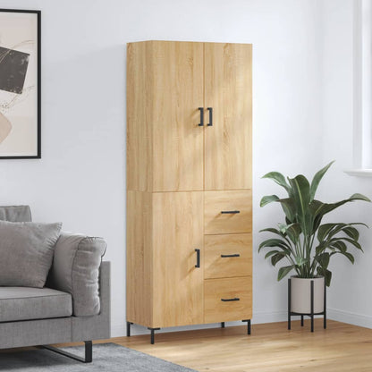 Skříň Highboard 69,5 X 34 X 180 Cm Kompozitní Dřevo