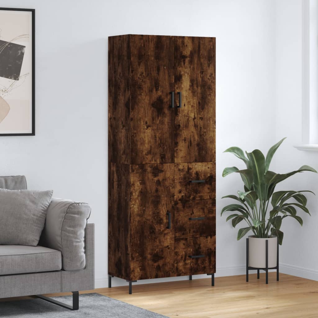 Skříň Highboard 69,5 X 34 X 180 Cm Kompozitní Dřevo
