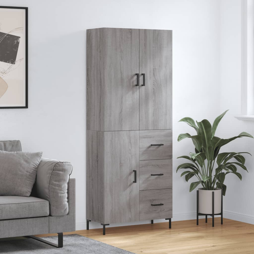 Skříň Highboard 69,5 X 34 X 180 Cm Kompozitní Dřevo