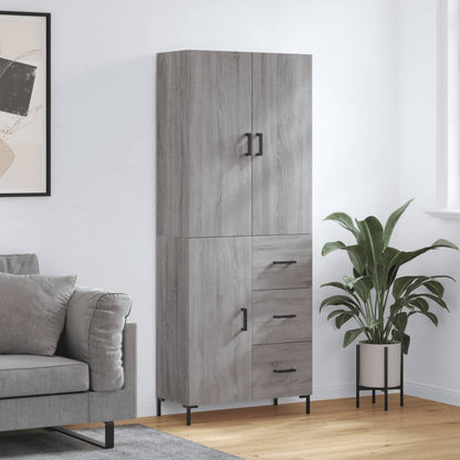 Skříň Highboard 69,5 X 34 X 180 Cm Kompozitní Dřevo