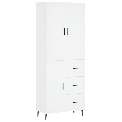 Skříň Highboard Bílá 69,5 X 34 X 180 Cm Kompozitní Dřevo