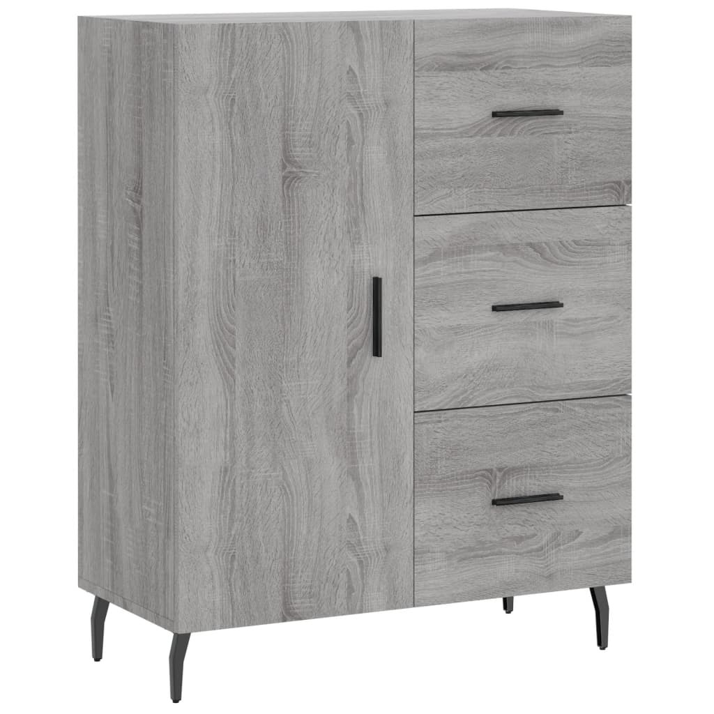 Skříň Highboard Šedá Sonoma 69,5 X 34 X 180 Cm Kompozitní Dřevo