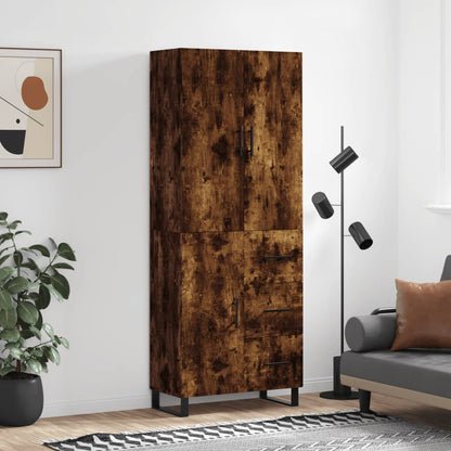 Skříň Highboard Betonově Šedá 69,5X34X180 Cm Kompozitní Dřevo