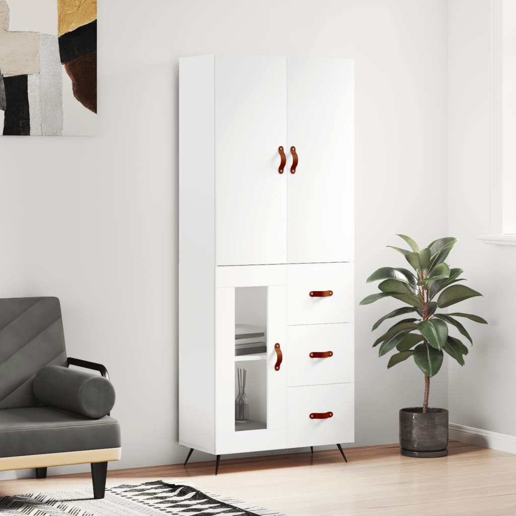 Skříň Highboard Betonově Šedá 69,5X34X180 Cm Kompozitní Dřevo