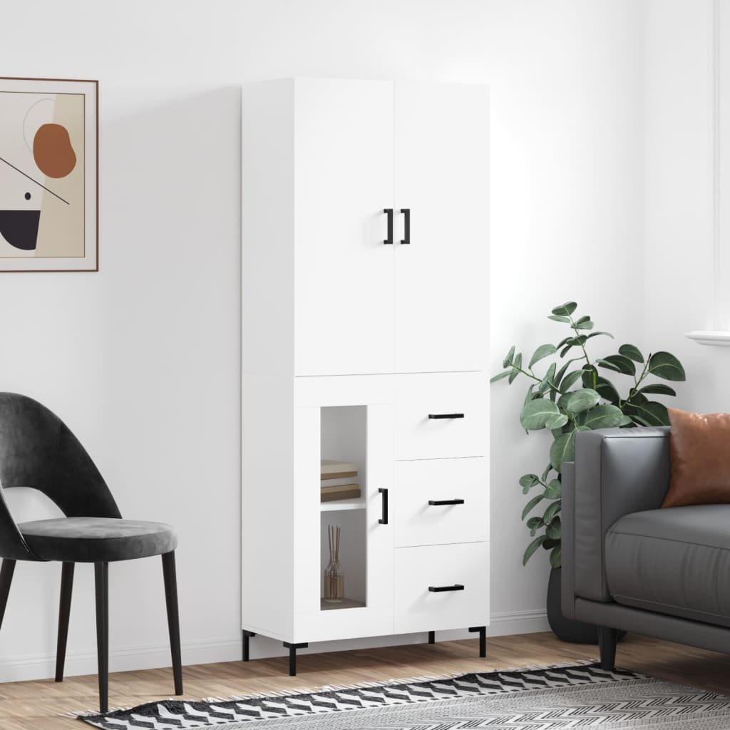 Skříň Highboard 69,5 X 34 X 180 Cm Kompozitní Dřevo