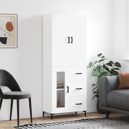 Skříň Highboard 69,5 X 34 X 180 Cm Kompozitní Dřevo