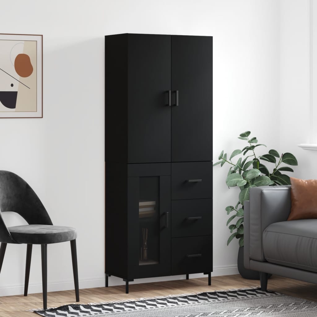 Skříň Highboard 69,5 X 34 X 180 Cm Kompozitní Dřevo