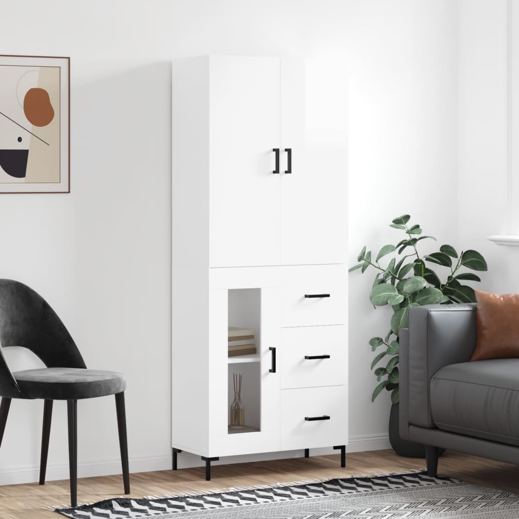Skříň Highboard 69,5 X 34 X 180 Cm Kompozitní Dřevo