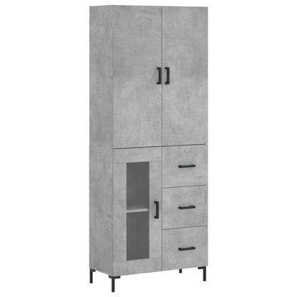 Skříň Highboard Betonově Šedá 69,5X34X180 Cm Kompozitní Dřevo