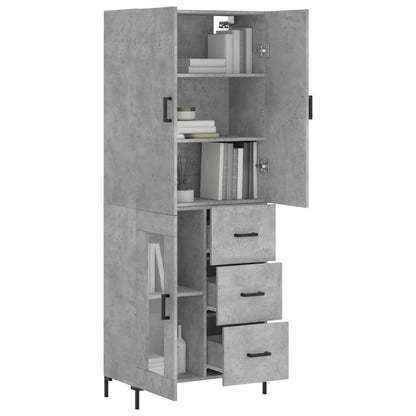 Skříň Highboard Betonově Šedá 69,5X34X180 Cm Kompozitní Dřevo
