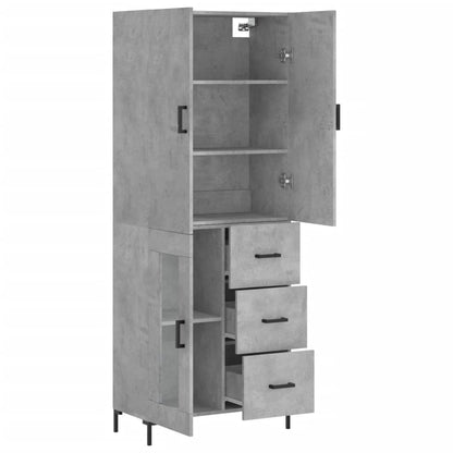 Skříň Highboard Betonově Šedá 69,5X34X180 Cm Kompozitní Dřevo