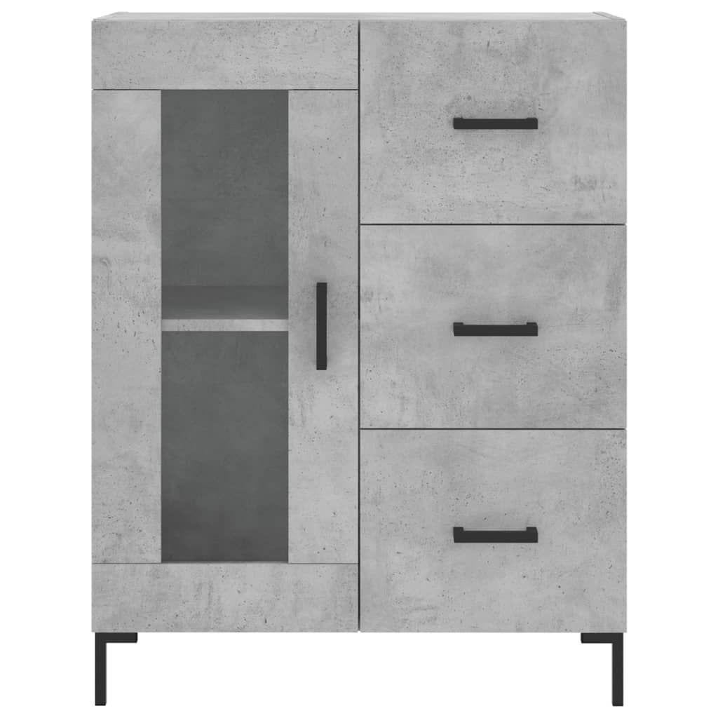 Skříň Highboard Betonově Šedá 69,5X34X180 Cm Kompozitní Dřevo