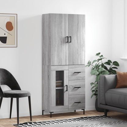 Skříň Highboard 69,5 X 34 X 180 Cm Kompozitní Dřevo
