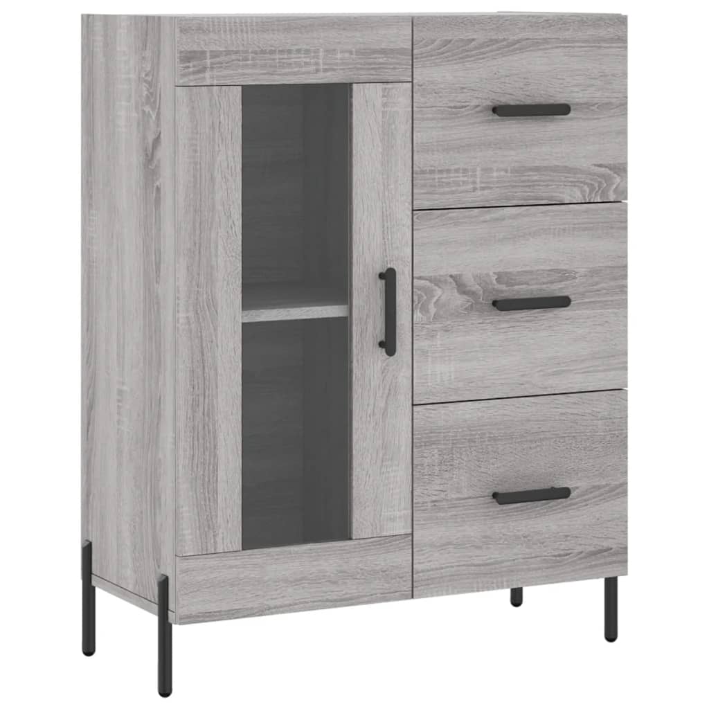 Skříň Highboard Šedá Sonoma 69,5 X 34 X 180 Cm Kompozitní Dřevo