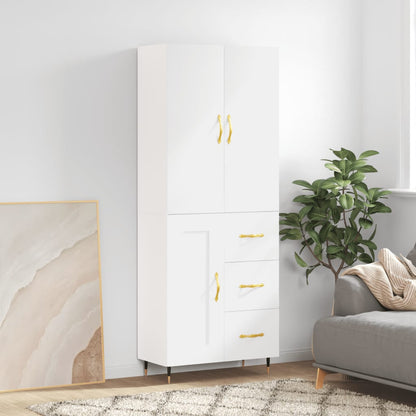Skříň Highboard Šedá Sonoma 69,5 X 34 X 180 Cm Kompozitní Dřevo