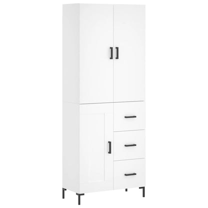 Skříň Highboard Bílá 69,5 X 34 X 180 Cm Kompozitní Dřevo