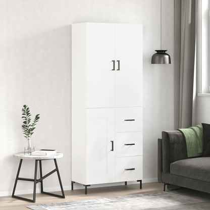 Skříň Highboard 69,5 X 34 X 180 Cm Kompozitní Dřevo