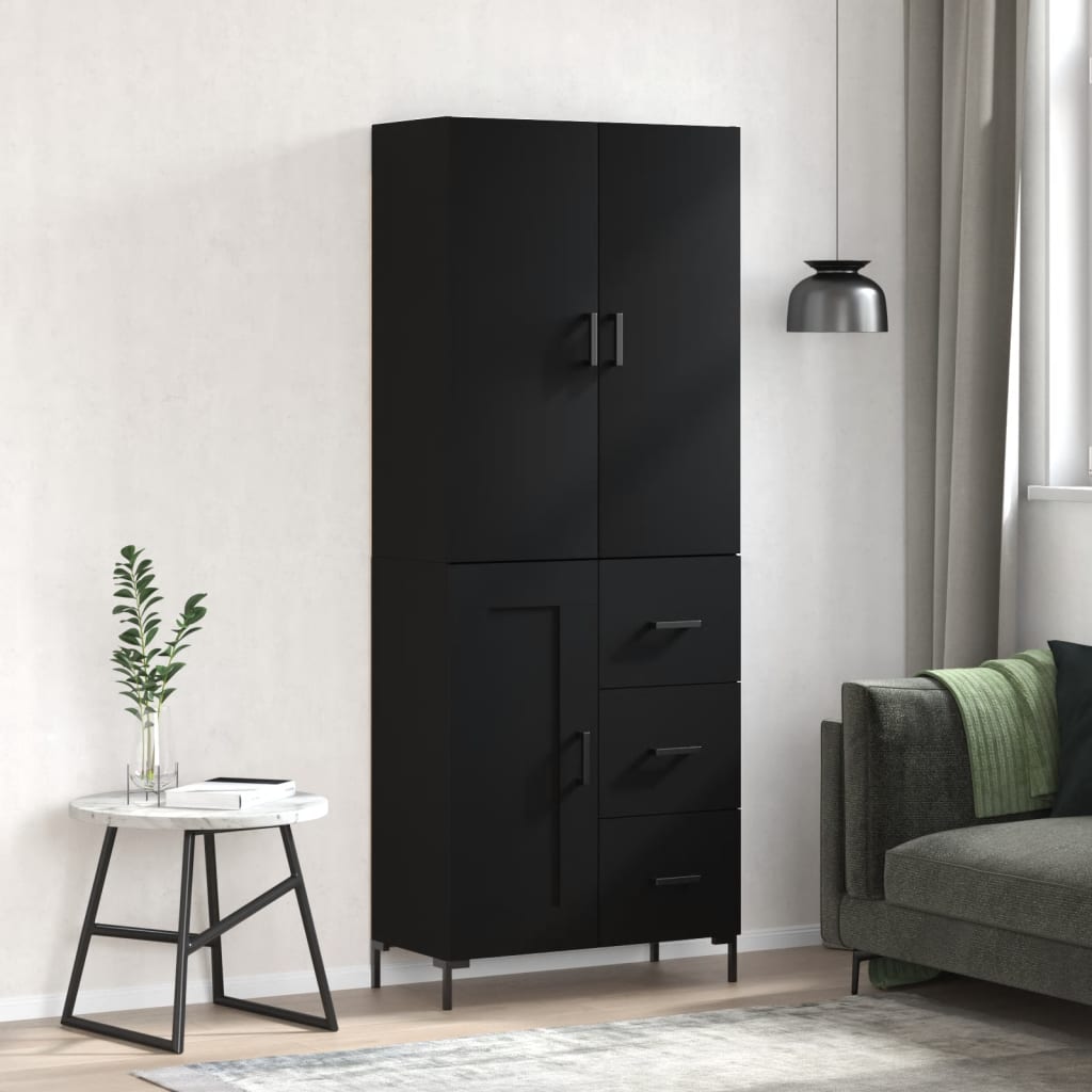 Skříň Highboard 69,5 X 34 X 180 Cm Kompozitní Dřevo