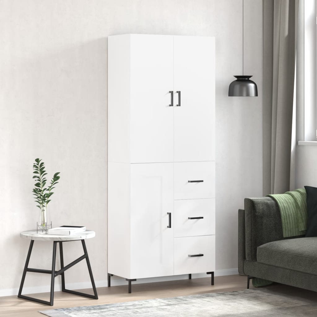 Skříň Highboard 69,5 X 34 X 180 Cm Kompozitní Dřevo