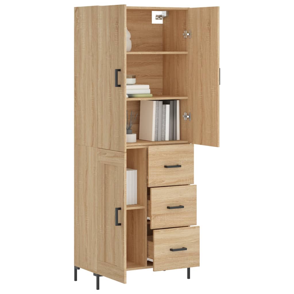 Skříň Highboard Dub Sonoma 69,5 X 34 X 180 Cm Kompozitní Dřevo