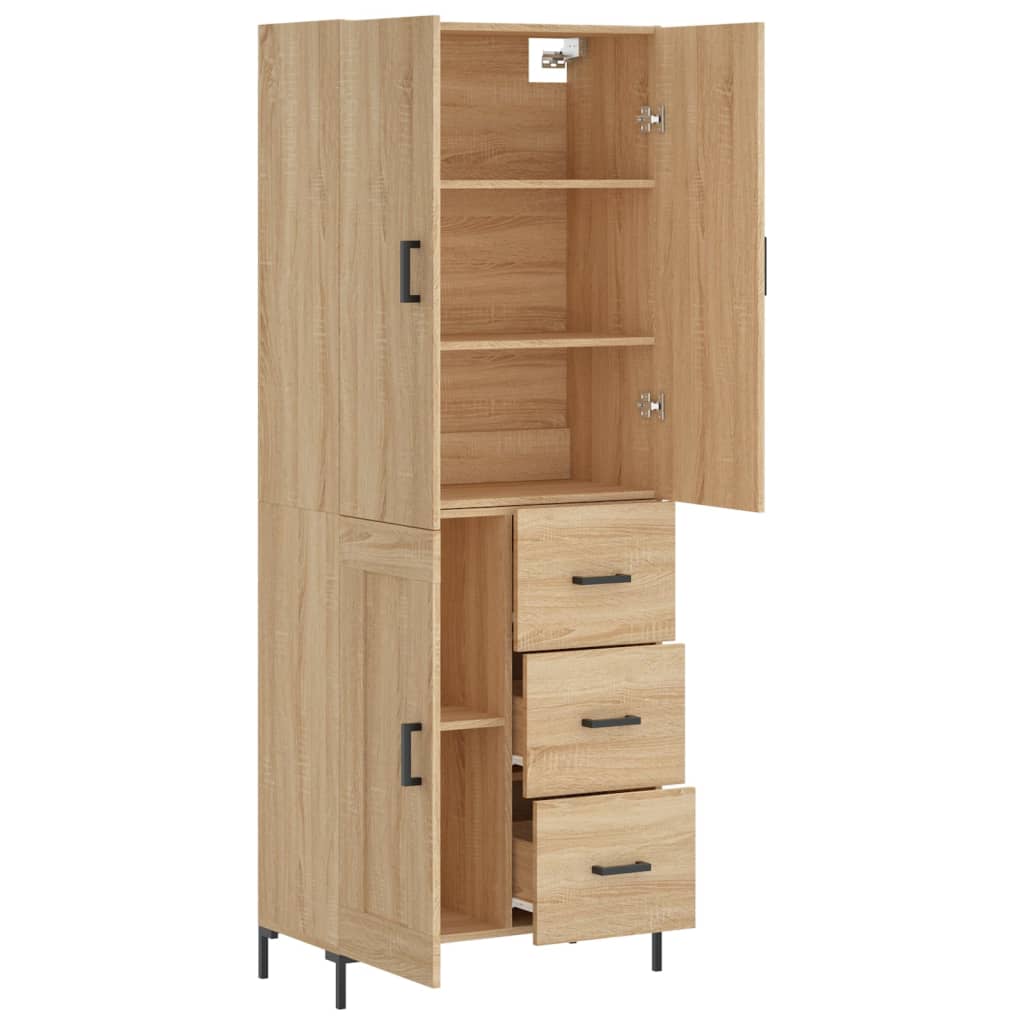 Skříň Highboard Dub Sonoma 69,5 X 34 X 180 Cm Kompozitní Dřevo