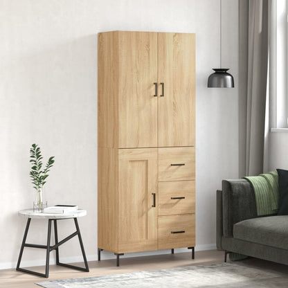 Skříň Highboard 69,5 X 34 X 180 Cm Kompozitní Dřevo