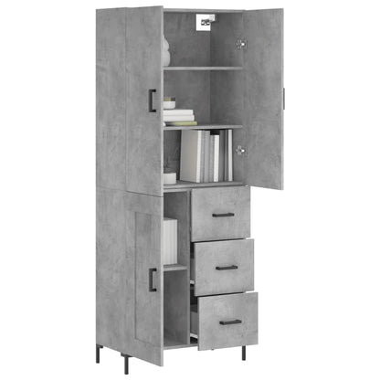 Skříň Highboard Betonově Šedá 69,5X34X180 Cm Kompozitní Dřevo