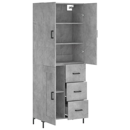 Skříň Highboard Betonově Šedá 69,5X34X180 Cm Kompozitní Dřevo