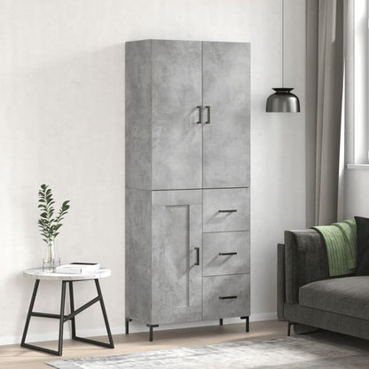 Skříň Highboard 69,5 X 34 X 180 Cm Kompozitní Dřevo
