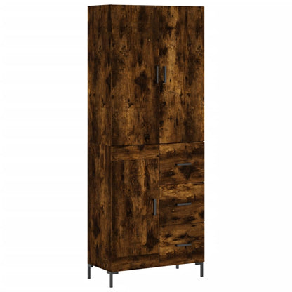 Skříň Highboard Kouřový Dub 69,5 X 34 X 180 Cm Kompozitní Dřevo