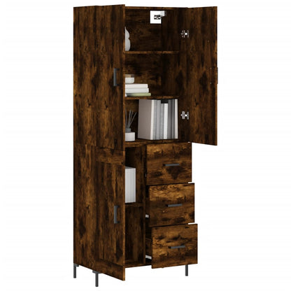 Skříň Highboard Kouřový Dub 69,5 X 34 X 180 Cm Kompozitní Dřevo