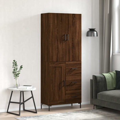 Skříň Highboard 69,5 X 34 X 180 Cm Kompozitní Dřevo
