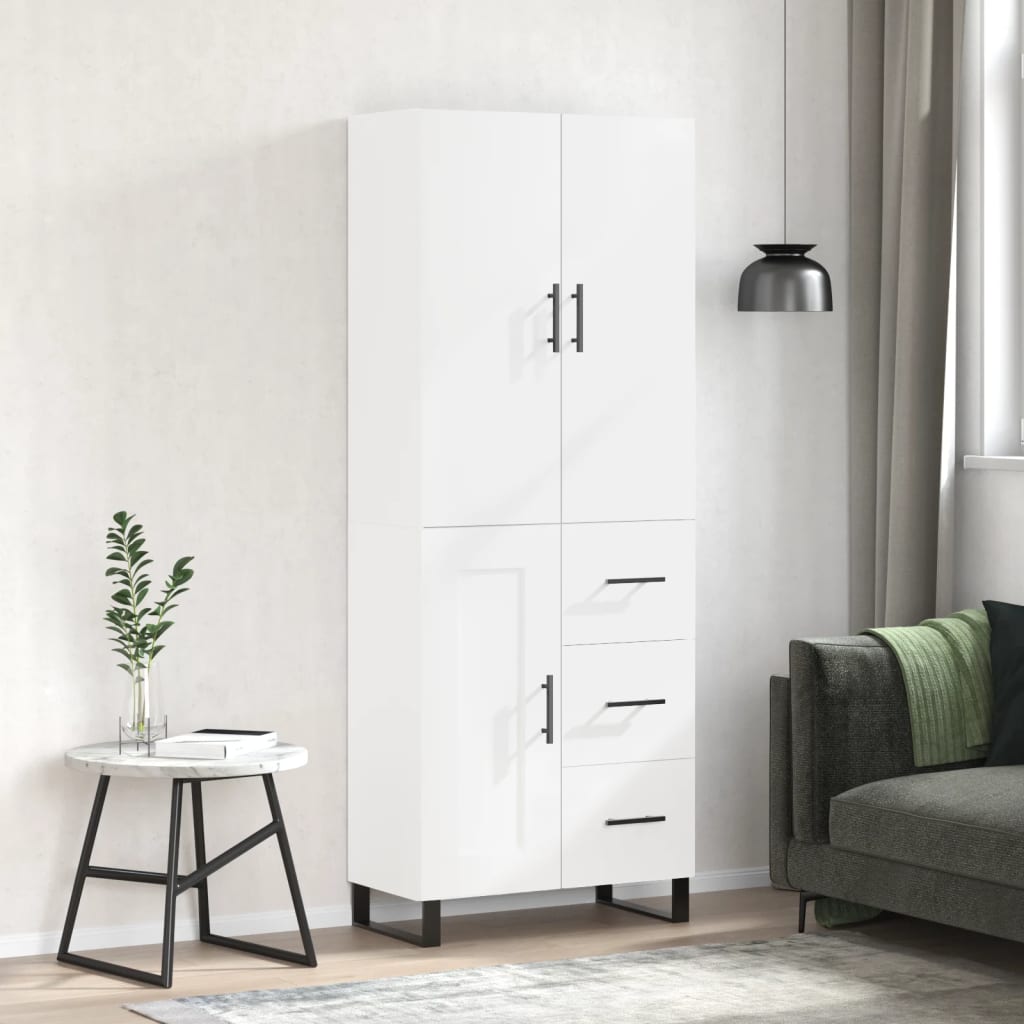 Skříň Highboard Betonově Šedá 69,5X34X180 Cm Kompozitní Dřevo