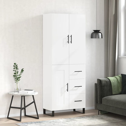 Skříň Highboard Betonově Šedá 69,5X34X180 Cm Kompozitní Dřevo