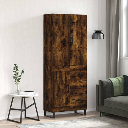 Skříň Highboard Betonově Šedá 69,5X34X180 Cm Kompozitní Dřevo