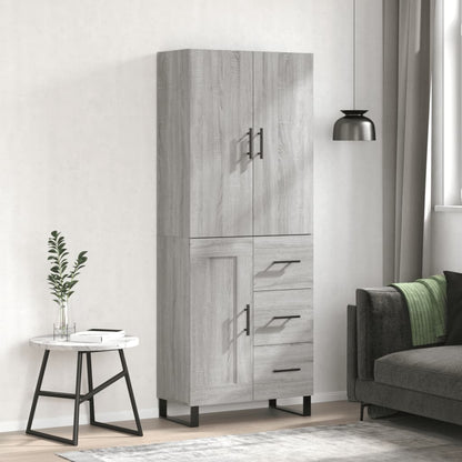 Skříň Highboard Betonově Šedá 69,5X34X180 Cm Kompozitní Dřevo