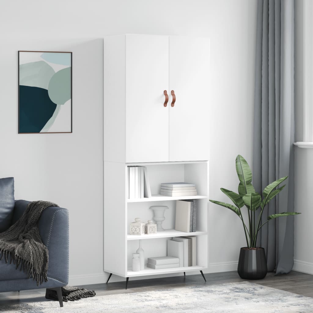Skříň Highboard Betonově Šedá 69,5X34X180 Cm Kompozitní Dřevo