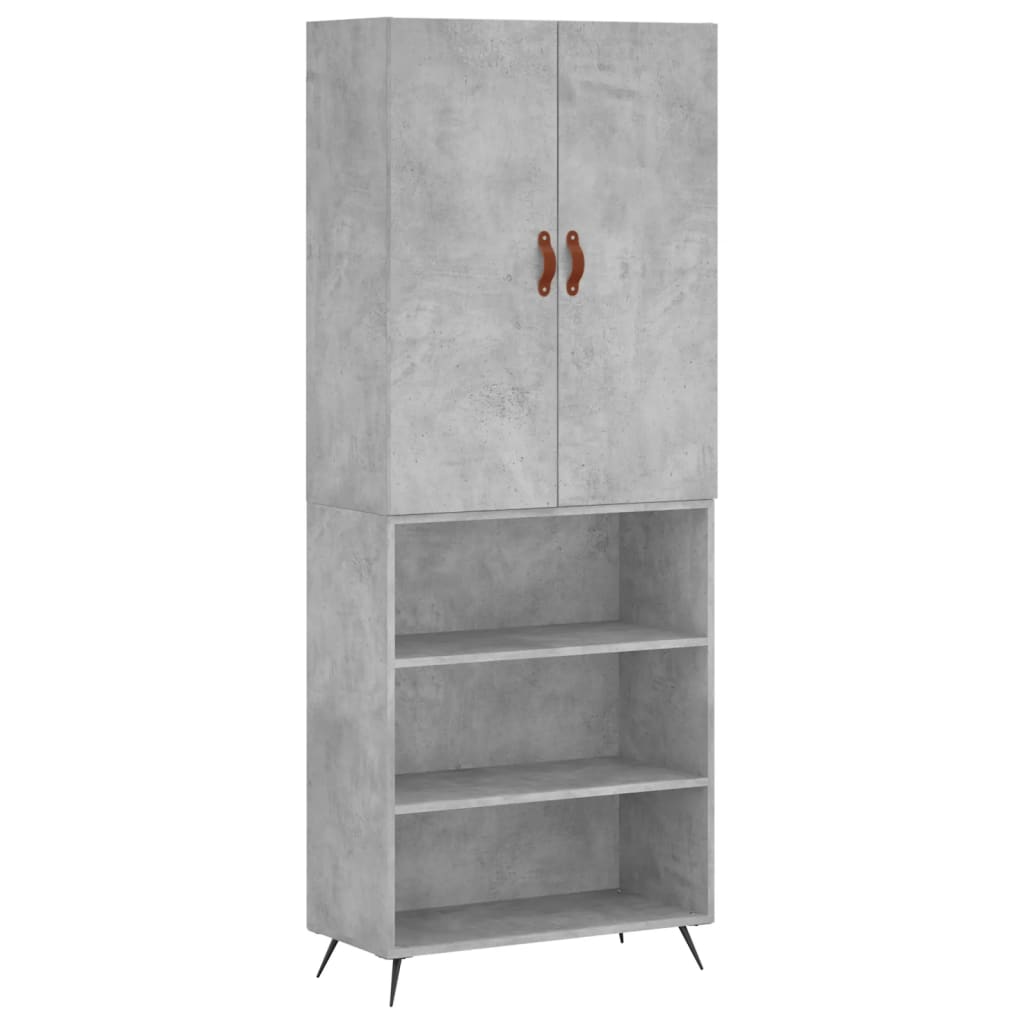 Skříň Highboard Betonově Šedá 69,5X34X180 Cm Kompozitní Dřevo