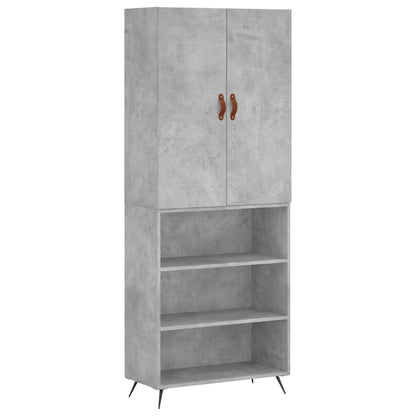 Skříň Highboard Betonově Šedá 69,5X34X180 Cm Kompozitní Dřevo
