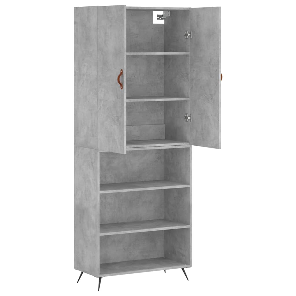 Skříň Highboard Betonově Šedá 69,5X34X180 Cm Kompozitní Dřevo